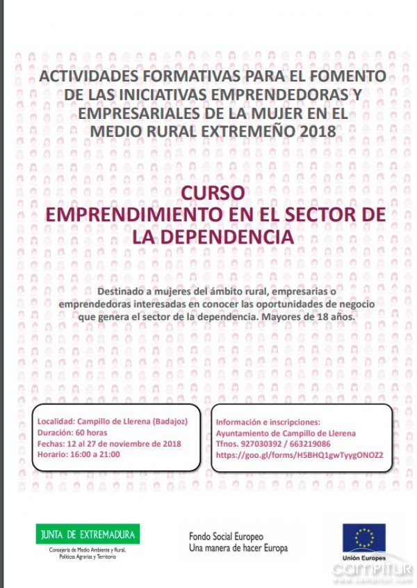 Curso Emprendimiento en el Sector de la Dependencia en Campillo de Llerena 