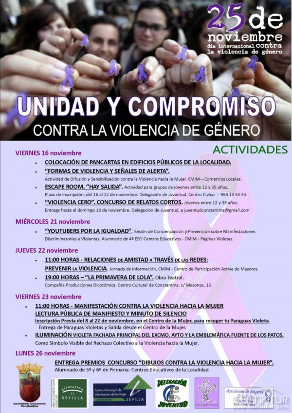 Programa de actos 25 N “Unidos en igualdad, prevenimos la violencia” en Constantina 
