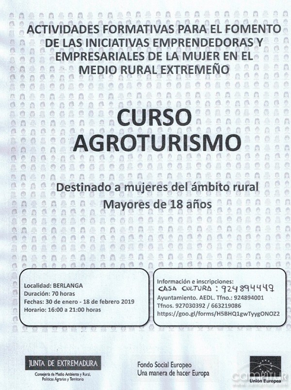 Curso de Agroturismo en Berlanga 