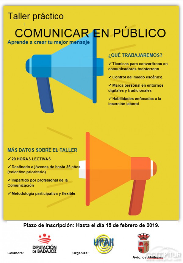 Taller práctico “Comunica en Público” en Ahillones 