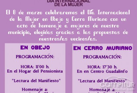 Obejo y Cerro Muriano celebran el Día Internacional de la Mujer 
