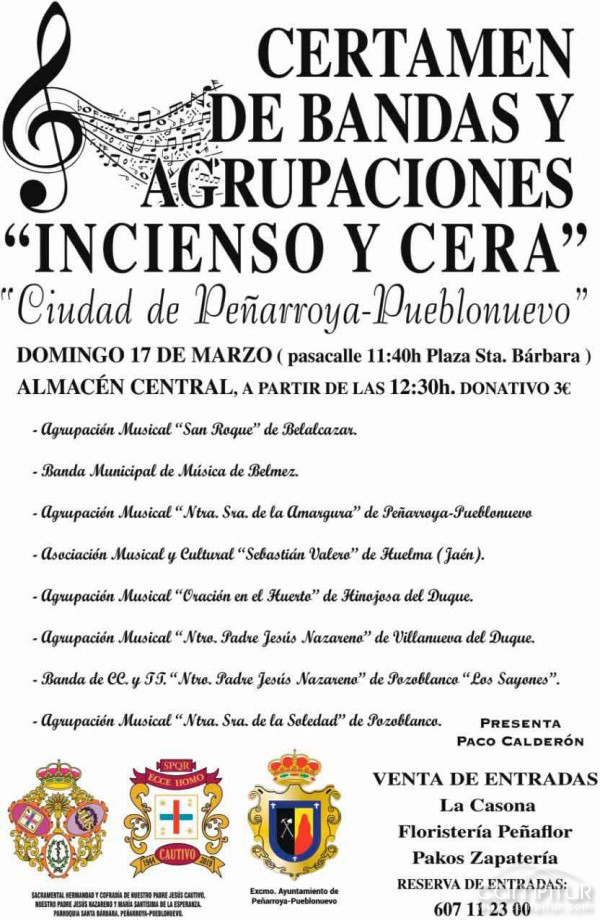 Certamen de Bandas y Agrupaciones “Incienso y Cera” Ciudad de Peñarroya-Pueblonuevo 