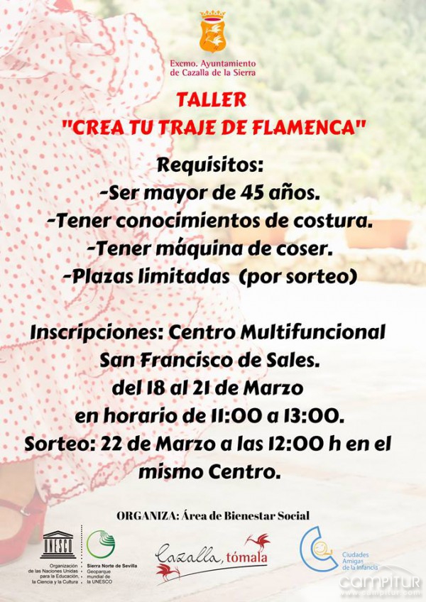 Taller “Crea tu traje de flamenca” en Cazalla de la Sierra 