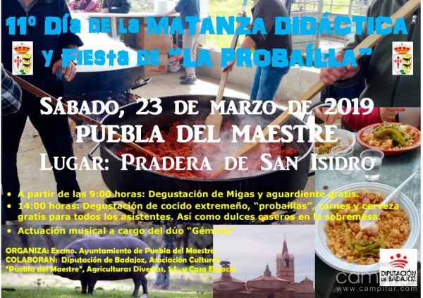 11º Día de la Matanza Didáctica y Fiesta de “La Probaílla” en Puebla del Maestre 