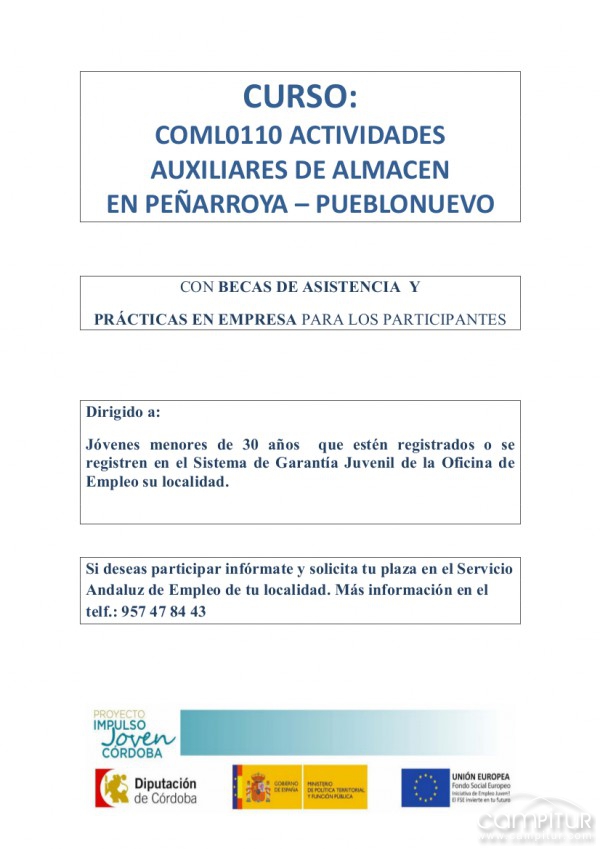 Curso de Auxiliares de Almacén en Peñarroya-Pueblonuevo 