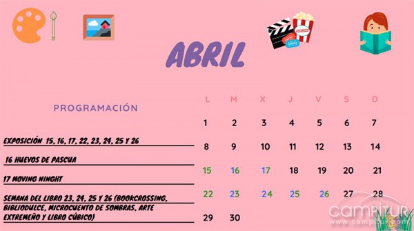 Actividades culturales para el mes de abril en Campillo de Llerena 