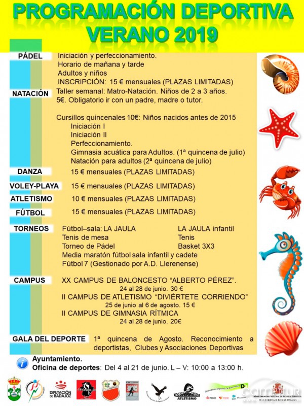 Programación Deportiva Verano 2019 en Llerena 