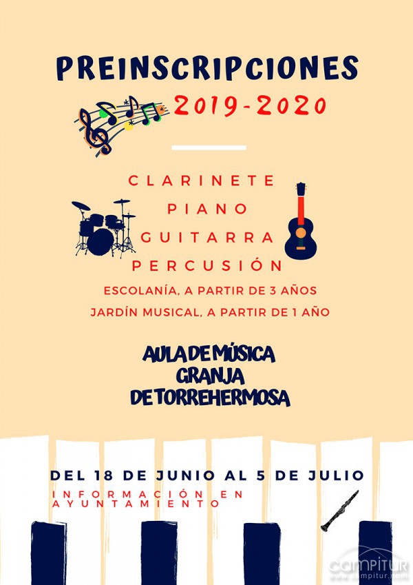 Preinscripciones Aula Municipal de Música de Granja de Torrehermosa 