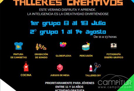 Talleres de Verano en el Espacio Para la Creación Joven de Llerena 