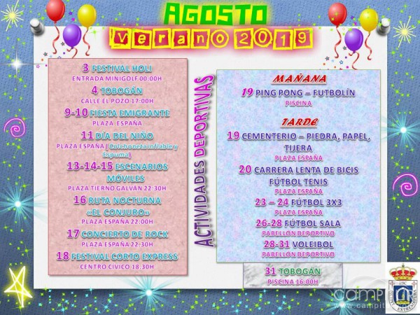 Actividades lúdicas y deportivas en Fuente del Arco 
