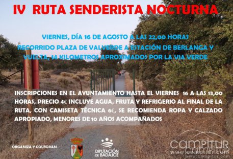 IV Ruta Senderista Nocturna en Valverde de Llerena  