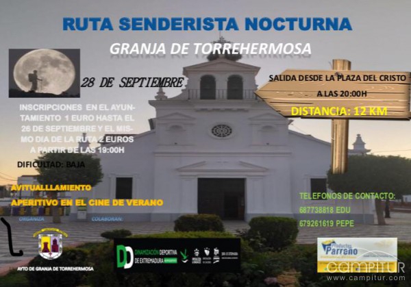 Ruta Senderista Nocturna en Granja de Torrehermosa 