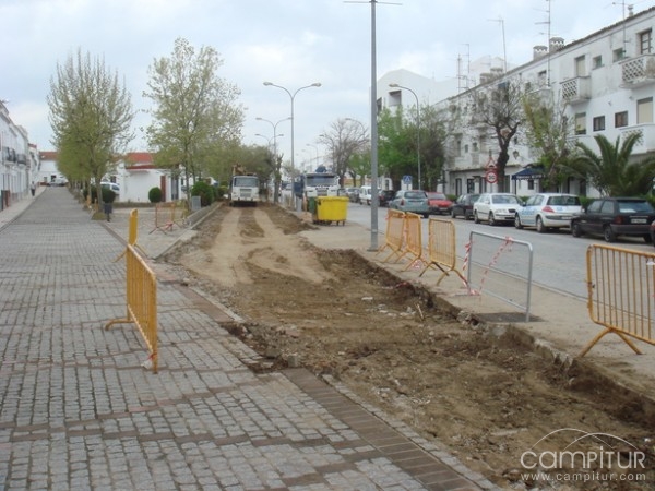 Obras de mejoras de la Avenida de la Estación en Azuaga 